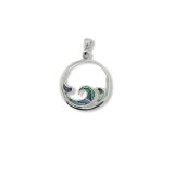 PENDANT S/S & PAUA WAVE CIRCLE