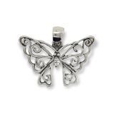 PENDANT S/S SCROLL BUTTERFLY