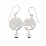 EARRING S/S & PEARL RND DISC