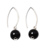 EARRINGS S/S BLACK AGATE