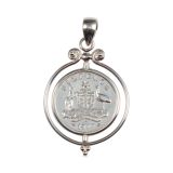 PENDANT S/S SIXPENCE SPINNER