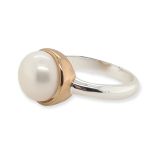 RING S/S & F/W 10mm PEARL & RG