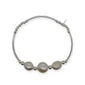 BRACELET S/S & 3 BAR PEARLS