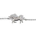 BRACELET S/S & CZ UNICORN 17CM