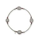 BRACELET S/S PEARL & GARNET