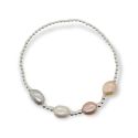 BRACELET S/S & PEARL STRETCH
