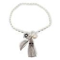BRACELET S/S TASSEL & LEAF