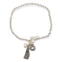 BRACELET S/S TASSELS & PEARL
