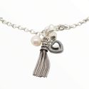 BRACELET S/S TASSELS & PEARL