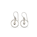 EARRINGS S/S BALL IN CIRCLE