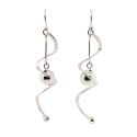 EARRINGS S/S BALL & TWIST DROP