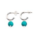 EARRINGS S/S HUGGIES TURQUOISE