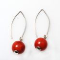 EARRINGS S/S RED CORAL 10mm
