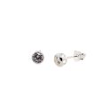 EARRINGS S/S& CZ 4mm BEZEL SET