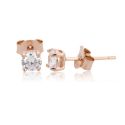 EARRINGS STUDS CZ RGP 4mm