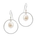 EARRINGS DROP CIRCLE PEARLS