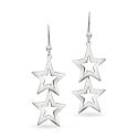 EARRINGS S/S DBL STAR DROP