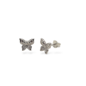 STUD S/S & CZ FINE BUTTERFLY