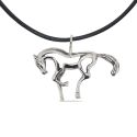 PENDANT S/S OXIDISED HORSE