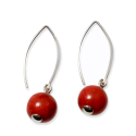 EARRINGS S/S RED CORAL 10mm