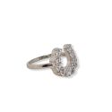 RING S/S & CZ HORSESHOE SIZE10