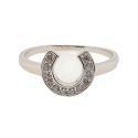 RING S/S CZ HORSESHOE