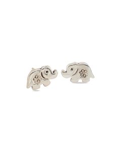 EARRINGS S/S FLWR ELEPHANT STD