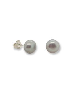 STUDS S/S & SILVER 9mm PEARL