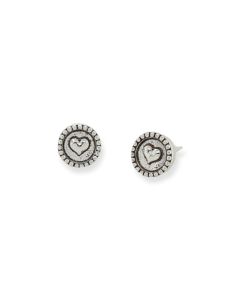 STUDS S/S HEART IN DISC