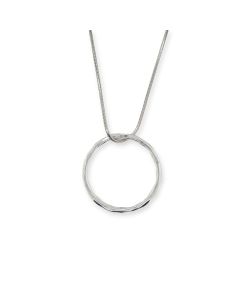 PENDANT S/S HAMMERED CIRCLE